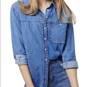 Topshop Elton Oversize Denim Shirt